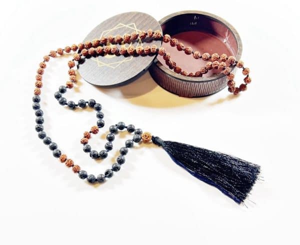 rudraksha and lava beads jap mala